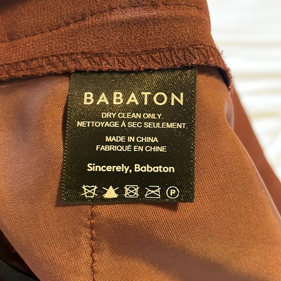 Babaton Aritzia Cropped Conan Pants Women’s Size 10 High Rise Pull On‎ Brown - Picture 8 of 9